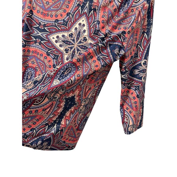 Charter Club Shirt Sz M Paisley Print 3/4 Sleeve Knit Top Soft Modal Blend Blou - Picture 7 of 12